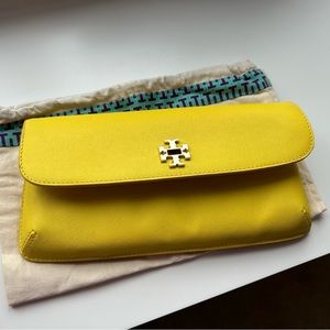 Tory Burch Kira yellow clutch. Gently worn.